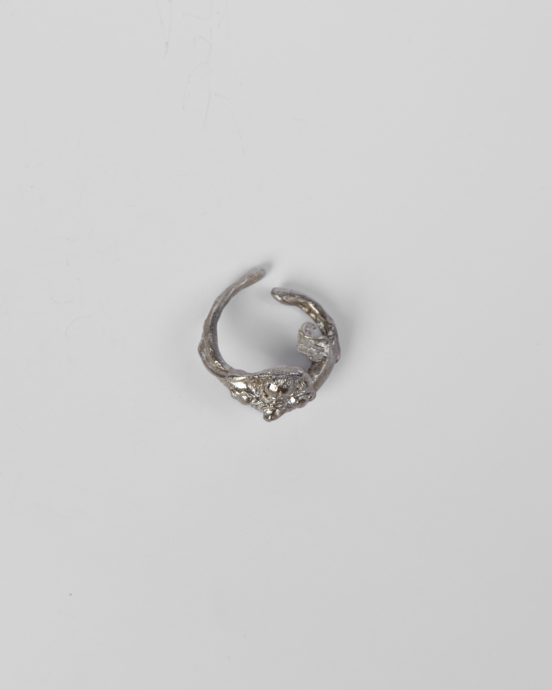 Silver Padma Earcuff